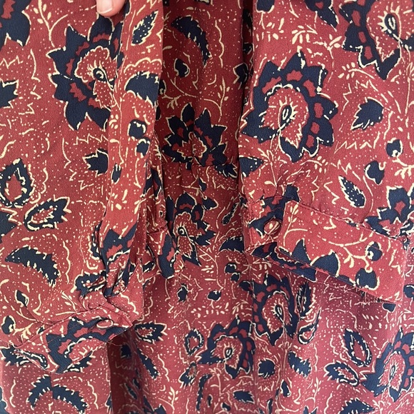 Madewell assam silk floral lace up dress size M - Picture 10 of 11